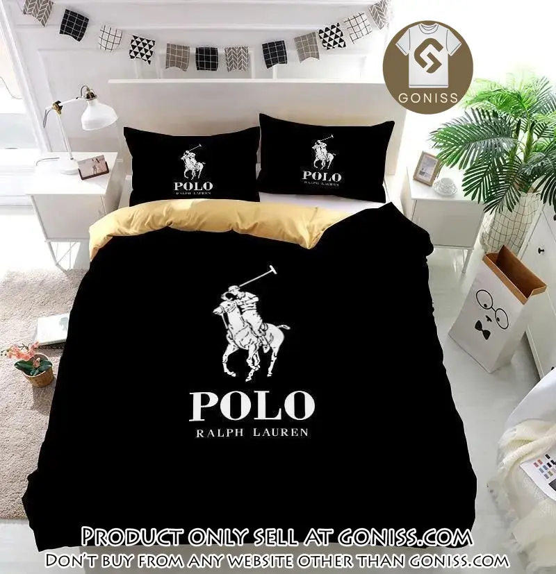 Ralph lauren black fashion luxury brand premium bedding set home decor gn5425966